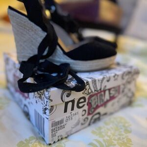 Black Wedge Espadrilles